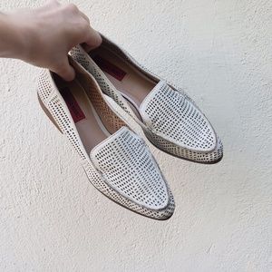 London Rebel Faux Leather White Loafers Slip Ons